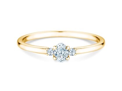 Verlovingsring Vivid Petite Oval Cut in geelgoud