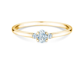 Verlovingsring Vivid Petite Oval Cut in geelgoud