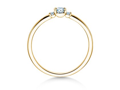 Verlovingsring Vivid Petite Oval Cut in geelgoud