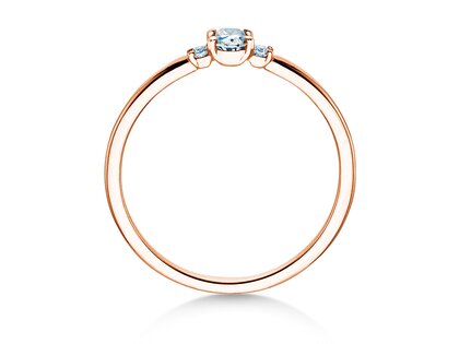 Verlovingsring Vivid Petite Oval Cut in 18K roségoud met diamanten 0,20ct G/SI