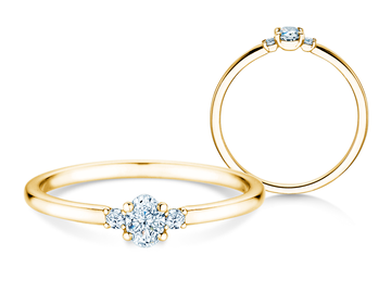 Verlovingsring Vivid Petite Oval Cut in geelgoud