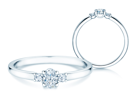 Verlovingsring  in 9K witgoud met diamanten 0,30ct G/SI