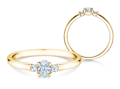 Verlovingsring Vivid Petite Oval Cut in 18K geelgoud met diamanten 0,30ct G/SI