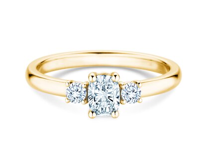 Vivid Petite Oval Cut in 14K geelgoud met diamanten 0,50ct G/SI