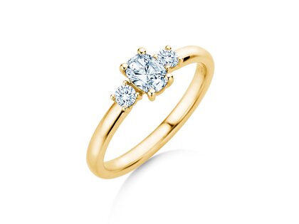 Vivid Petite Oval Cut in 14K geelgoud met diamanten 0,50ct G/SI