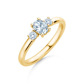 Vivid Petite Oval Cut in 14K geelgoud met diamanten 0,50ct G/SI