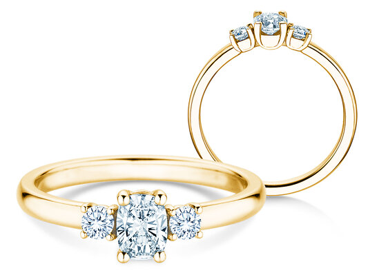 Vivid Petite Oval Cut in 14K geelgoud met diamanten 0,50ct G/SI
