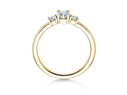 Vivid Petite Oval Cut in 14K geelgoud met diamanten 0,50ct G/SI