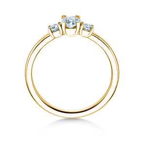 Vivid Petite Oval Cut in 14K geelgoud met diamanten 0,50ct G/SI