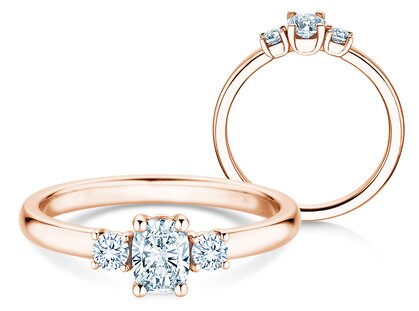 Verlovingsring Vivid Petite Oval Cut in roségoud