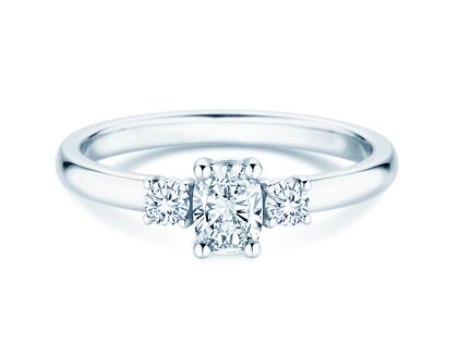 Vivid Petite Oval Cut in 14K witgoud met diamanten 0,50ct G/SI