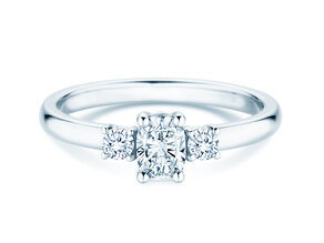 Vivid Petite Oval Cut in 14K witgoud met diamanten 0,50ct G/SI