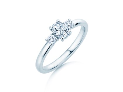Vivid Petite Oval Cut in 14K witgoud met diamanten 0,50ct G/SI