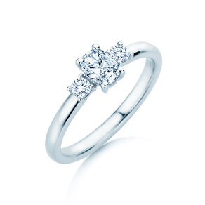 Vivid Petite Oval Cut in 14K witgoud met diamanten 0,50ct G/SI