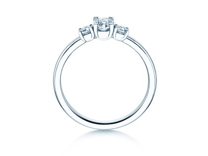 Vivid Petite Oval Cut in 14K witgoud met diamanten 0,50ct G/SI