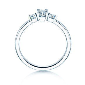 Vivid Petite Oval Cut in 14K witgoud met diamanten 0,50ct G/SI