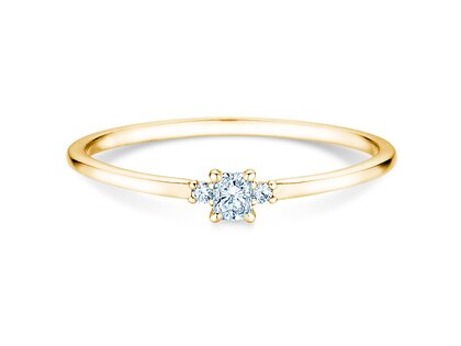 Verlovingsring Vivid Petite Radiant Cut in 14K geelgoud met diamanten 0,20ct G/SI