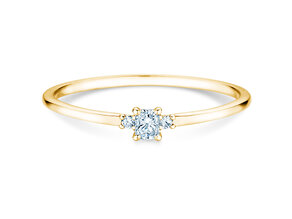 Verlovingsring Vivid Petite Radiant Cut in 14K geelgoud met diamanten 0,20ct G/SI