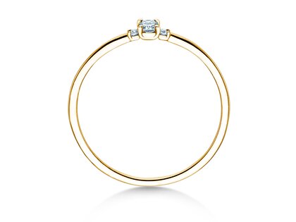 Verlovingsring Vivid Petite Radiant Cut in 14K geelgoud met diamanten 0,20ct G/SI