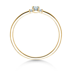 Verlovingsring Vivid Petite Radiant Cut in 14K geelgoud met diamanten 0,20ct G/SI