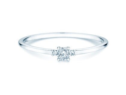 Verlovingsring Vivid Petite Radiant Cut in platina 950/- met diamanten 0,10ct G/SI