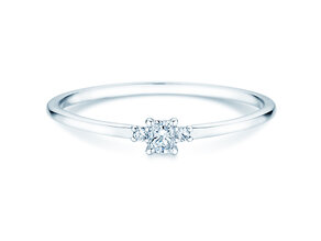 Verlovingsring Vivid Petite Radiant Cut in platina 950/- met diamanten 0,10ct G/SI