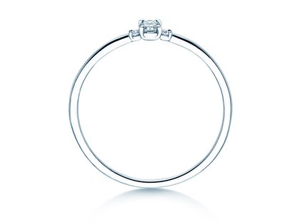 Verlovingsring Vivid Petite Radiant Cut in platina 950/- met diamanten 0,10ct G/SI