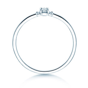 Verlovingsring Vivid Petite Radiant Cut in platina 950/- met diamanten 0,10ct G/SI