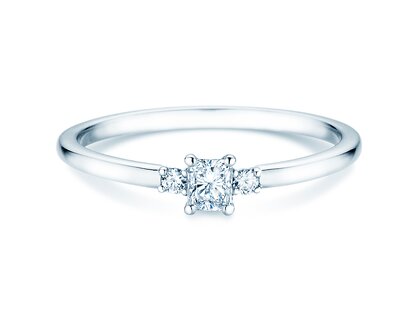 Verlovingsring  in 9K witgoud met diamanten 0,31ct G/SI