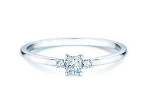 Verlovingsring  in 9K witgoud met diamanten 0,31ct G/SI