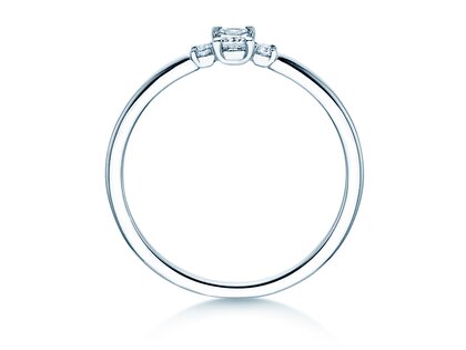 Verlovingsring  in 9K witgoud met diamanten 0,31ct G/SI