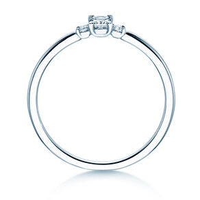 Verlovingsring  in 9K witgoud met diamanten 0,31ct G/SI
