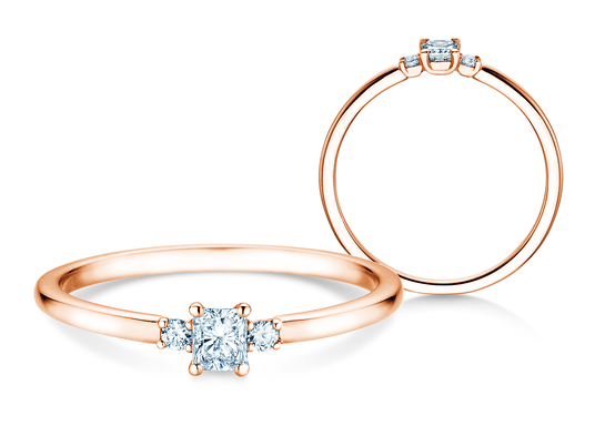 Verlovingsring  in 9K roségoud met diamanten 0,31ct G/SI