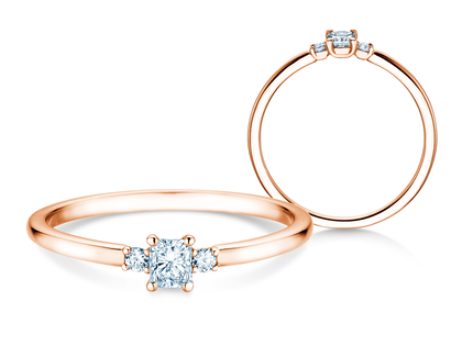 Verlovingsring  in 9K roségoud met diamanten 0,31ct G/SI