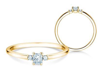 Verlovingsring  in 9K geelgoud met diamanten 0,31ct G/SI