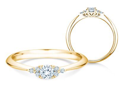 Verlovingsring Vivid Diamond in 9K geelgoud met diamanten 0,21ct G/SI