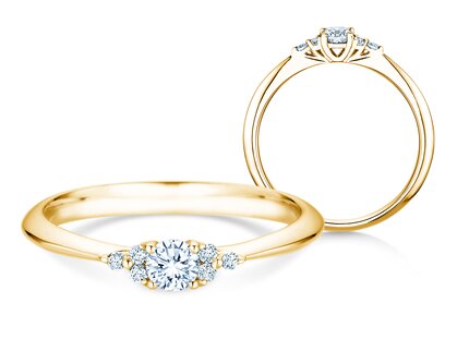Verlovingsring Vivid Diamond in 14K geelgoud met diamanten 0,21ct G/SI