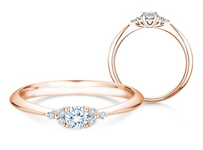 Verlovingsring Vivid Diamond in 14K roségoud met diamanten 0,21ct G/SI
