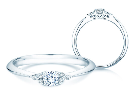 Verlovingsring Vivid Diamond in 9K witgoud met diamanten 0,21ct G/SI