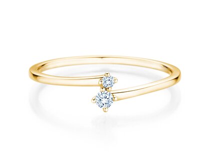 Verlovingsring You & Me Classic in 14K geelgoud met diamanten 0,065ct G/SI