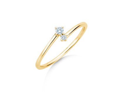 Verlovingsring You & Me Classic in 14K geelgoud met diamanten 0,065ct G/SI
