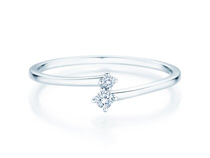 Verlovingsring You & Me Classic in 14K witgoud met diamanten 0,065ct G/SI