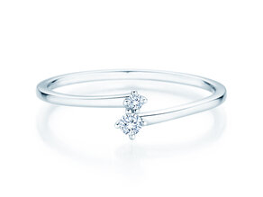 Verlovingsring You & Me Classic in 14K witgoud met diamanten 0,065ct G/SI