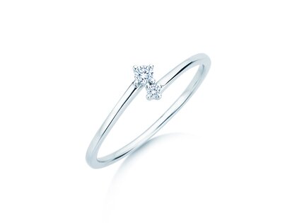 Verlovingsring You & Me Classic in 14K witgoud met diamanten 0,065ct G/SI