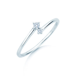 Verlovingsring You & Me Classic in 14K witgoud met diamanten 0,065ct G/SI