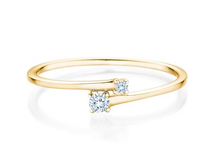 Verlovingsring You & Me Modern in 14K geelgoud met diamanten 0,07ct G/SI
