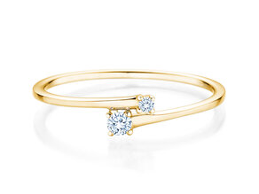 Verlovingsring You & Me Modern in 14K geelgoud met diamanten 0,07ct G/SI