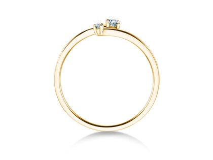 Verlovingsring You & Me Modern in 14K geelgoud met diamanten 0,07ct G/SI