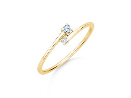 Verlovingsring You & Me Modern in 14K geelgoud met diamanten 0,07ct G/SI