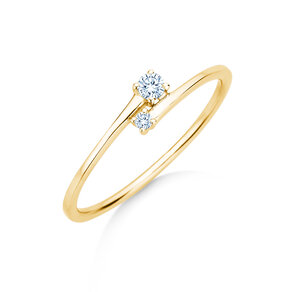 Verlovingsring You & Me Modern in 14K geelgoud met diamanten 0,07ct G/SI